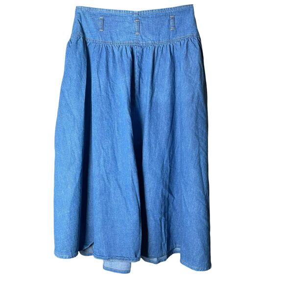 Tickets California Women's Size 16 Vintage Ankle Length Denim Pleated Bell Skirt - Picture 2 of 5